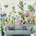 thumbnail image 4 of Creowell  Floral Plant Tapestry Colorful Herb Tapestries Wild Flower Plants Tapestry Nature Scenery Butterfly Tapestries for Room 60x50inch, 4 of 6