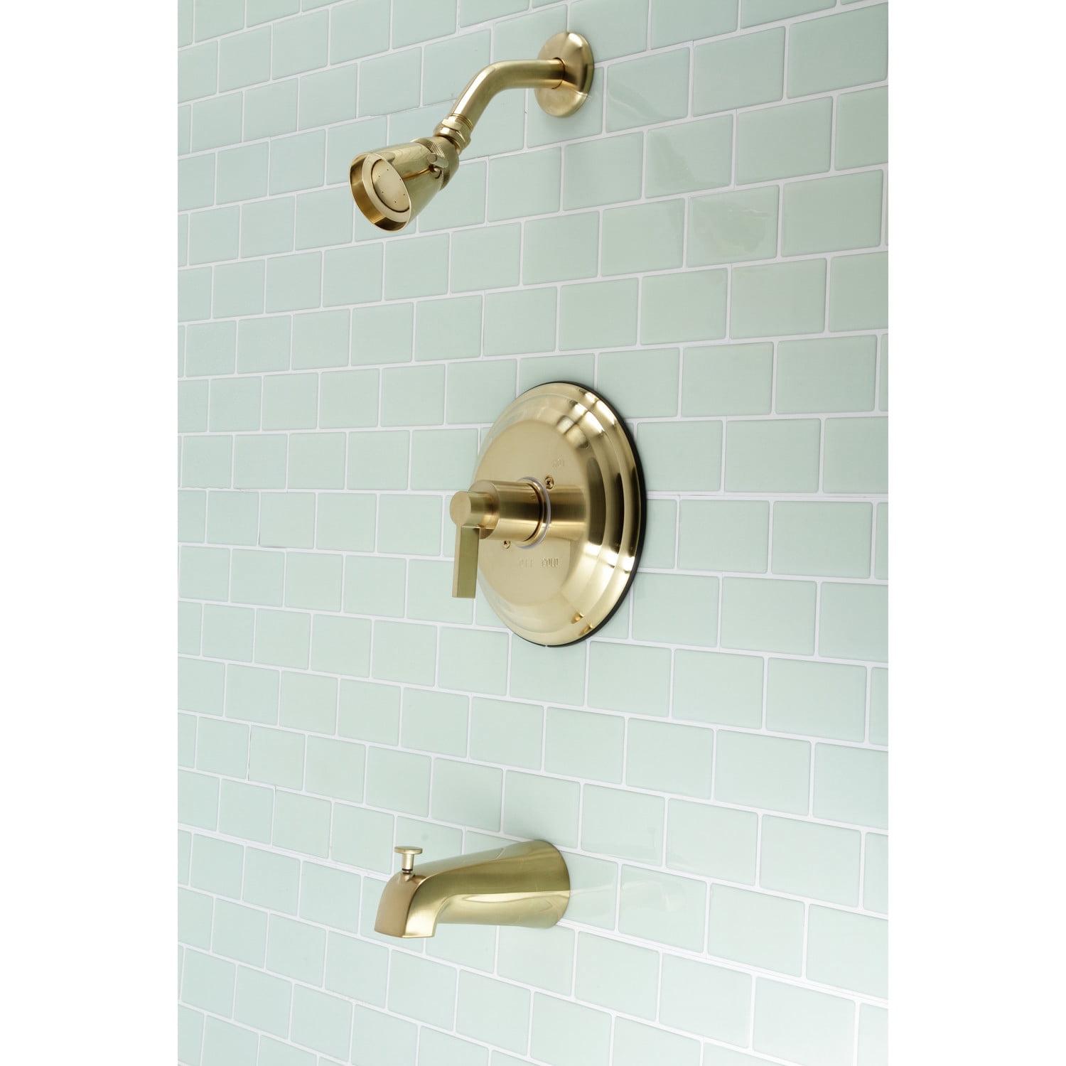 Kingston Brass KB3637NDL NuvoFusion Single-Handle Tub and Shower Faucet, Brushed Brass