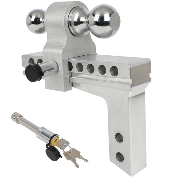 SCITOO - 2"Inch receiver 8" Drop Trailer Towing Hitch Tow 2 ball 2" & 2-5/16'' 10000lbs