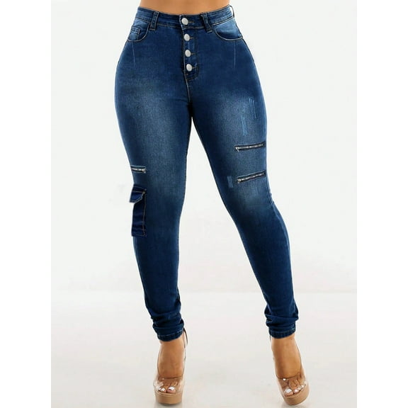 Aprpith Women's Jeans Womens Classic High Waisted Skinny Stretch Butt Lifting Slim Fit Denim Regular Sizes