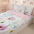 thumbnail image 2 of Manfei Hippie Paisley Floral Zipper Twin Comforter Sets with Fitted Sheet and 2 Pillowcases,Bohemian Botanical Zipper Bedding Set,Reversible, 2 of 7