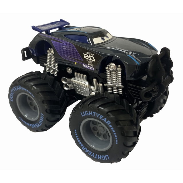 Movie Cars 2 3 Mcqueen Curz Mater Black Storm Jackson Danny Swervez Ruedas gigantes Coches Vehículos fundidos a presión Juego de juguetes Coche para niños Juguete Camión con motor de fricción (Jackson