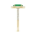 thumbnail image 3 of ANGARA Natural Prong-Set Oval 1.5 ct Emerald Halo Ring with Diamonds in 14K Yellow Gold for Women (Size-9x7mm) | May Birthstone, Birthday, Anniversary, Jewelry Gift for Women | Natural Emerald Ring, 3 of 8