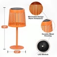 thumbnail image 4 of The Growing Ground 2 Pack Solar Table Lamps Outdoor, Modern Linear Design Decorative LED Lights, Orange, 4 of 8