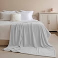 thumbnail image 2 of Throw Blanket for Couch Solid Color Soft Fleece Flannel Blankets Cozy Lightweight Blanket for Home Sofa Living Room Light Grey Pearl Grey Bed Throws 60" x 80", 2 of 9