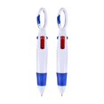 thumbnail image 2 of VEFSU Set Of 2 Mini 4 In 1 Multi Colored Ink Ballpoint Pen with Keychain,Retractable Shuttle Pens with Carabiner Clip,Multi Colored Pens for Nurses,Stocking Stuffer Gifts, Party Favors, 2 of 6