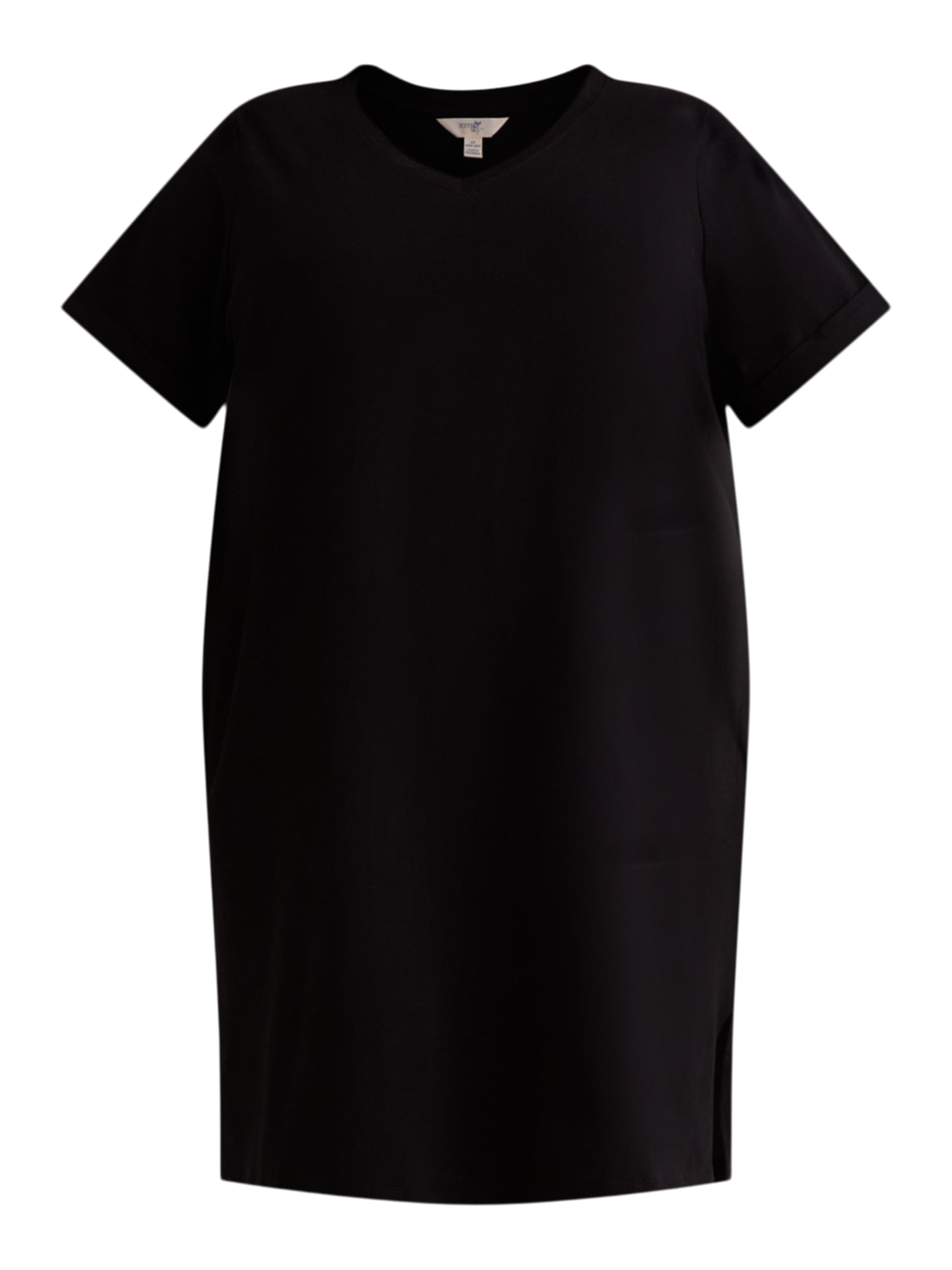 Terra & Sky Women’s Plus Size V-Neck T-Shirt Dress, Sizes 0X-5X