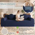 thumbnail image 4 of LUCKHAO 71" Loveseat Sofa, Corduroy Cloud Couch Boneless Sofa with Oval Armrest, , 2-Seater Sofa with Throw Pillows, Upholstered Deep Seat, No Assembly Required, Blue, 4 of 8
