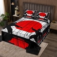 thumbnail image 2 of Erosebridal Japanese Taekwondo Coverlet Set Queen, Tokyo Warrior Bed Set, Geometric Bedding Set, Microfiber Room Decor, 3pcs, 2 of 6