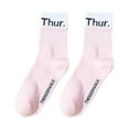 thumbnail image 2 of Bas Roses Tendance pour Femmes Chaussettes en Coton Imprimées Créatives pour la Semaine Bas de Sport et Loisirs, 2 of 3