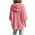thumbnail image 5 of Cmfcve Women's Plus Size Casual Hooded Sweatshirt Long Sleeve Oversized Pullover Hoodies Loose Fit Drop Shoulder Fall & Winter Clothing, 5 of 5