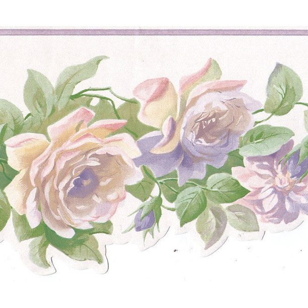 879013 Scalloped Floral Wallpaper Border - Walmart.com - Walmart.com