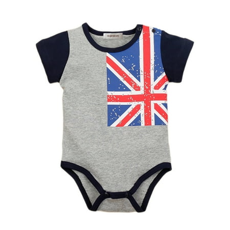 StylesILove Country Flag Short Sleeve Baby Costume Jumpsuit (18-24 Months, British