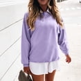 thumbnail image 4 of Pompotops Sweat-Shirt Quotidien à Col Rond pour Femmes Manches Longues Décontracté Ample, 4 of 9