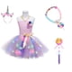 thumbnail image 2 of Vestido de tutú de unicornio para niñas, vestido de princesa arco iris pastel, vestido esponjoso colorido, disfraz de carnaval zhangmengya unisex, 2 of 2