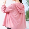 thumbnail image 5 of TGSLY Women's Hooded Jacket Lightweight Zip-Up Solid Color Fall Hoodies Relaxed Casual Puff 3/4 Sleeve Outdoor Hooded Coat with Elastic Cuffs XL, 5 of 9