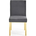 thumbnail image 4 of Pemberly Row Chaise de Salle à Manger Moderne en Velours de 20 Po H, Gris (Ensemble de 2), 4 of 6