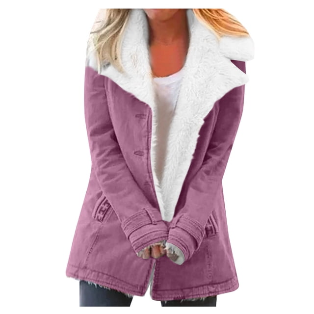 Women's Plus Size Fuzzy Jacket, Oversized Fit with Thick Sherpa Lining and Front Pockets, Cozy Loungewear for Cold Weather & Home RelaxingLight PurpleXL