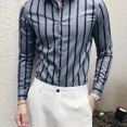thumbnail image 5 of Camisas de hombre de manga larga de negocios a rayas camisa de hombre de alta calidad de lujo original con mangas estilo coreano venta Slim Fit Social, 5 of 5