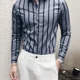 thumbnail image 5 of Camisas de hombre de manga larga de negocios a rayas camisa de hombre de alta calidad de lujo original con mangas estilo coreano venta Slim Fit Social, 5 of 5