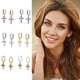 thumbnail image 3 of Qarigey 2 uds pendientes de aro Ins pendientes de Metal hipoalergénico Vintage ocio Casual joyería encontrar fiestas de viaje diario Ropa, zapatos y accesorios Miscelánea Púrpura Platina Qarigey AP016560-02, 3 of 6