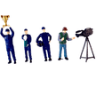 thumbnail image 1 of Figuras de personas a escala 1/64, figuras en miniatura, diseño de mesa de arena, decoración de resina, accesorios de película, decoración de paisaje, Azul oscuro, 1 of 8
