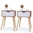 thumbnail image 2 of Resenkos Set of 2 Nightstand, Modern End Table with Drawer, Wooden Side Table for Living Room and Bedroom, Home Furniture, Natural, Night Stand, 2 of 4