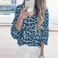 thumbnail image 2 of Birdeem T-Shirt à Manches Longues Lanterne à Imprimé Léopard à Col en V pour Femmes, Blouse Décontractée Populaire, 2 of 4