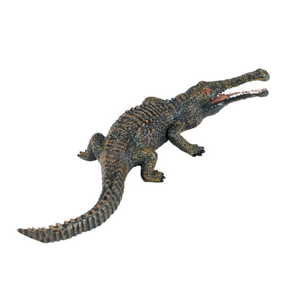 Figuras de animales de cocodrilo de simulación, modelo de diorama, juguete cognitivo educativo Marrón oscuro