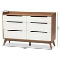 thumbnail image 6 of Home Square 3 Piece Modern Dresser and Nightstand Set in White and Walnut, 6 of 16