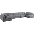 thumbnail image 2 of Meridian Furniture Serene Grey Linen Fabric Deluxe Modular Sectional, 2 of 9