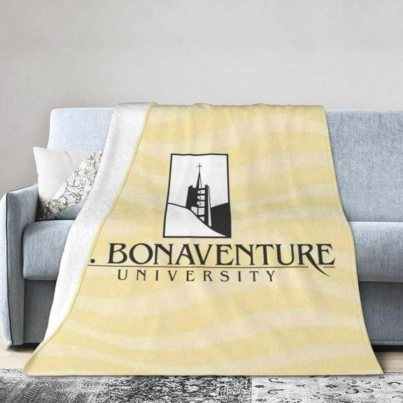 St Bonaventure University Fleece Blanket, Very Soft Microfiber Flannel Blanket for Couch Warm and Cozy for All Seasons