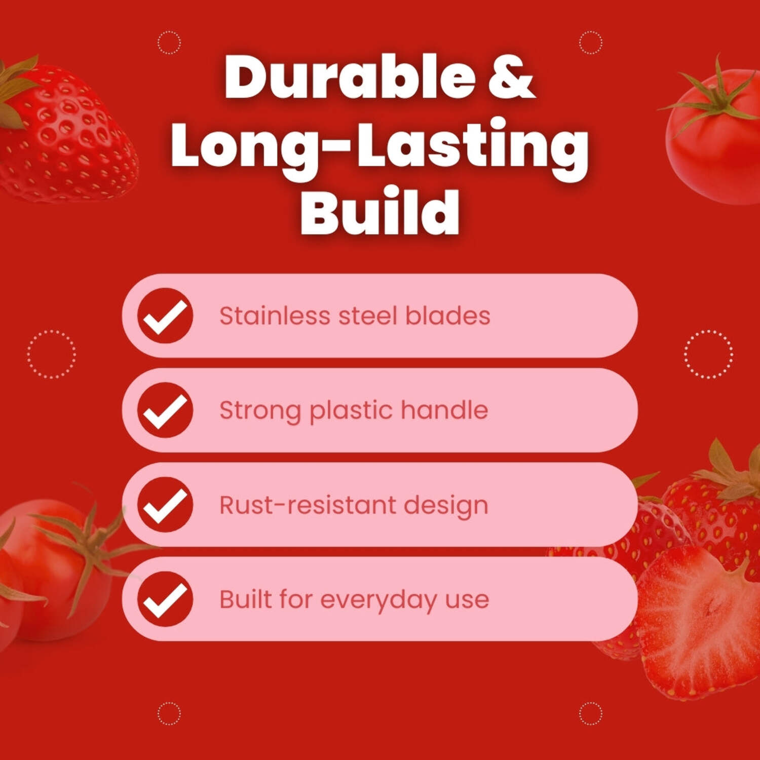 Easy Strawberry Huller Tool Quick Stem Remover for Fresh Berries, Fruits, and Vegetables