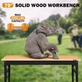 thumbnail image 6 of Tolead 70" Heavy-Duty Adjustable Rubber Wood Workbench, Wheels & Power Outlets & Double Pegboards, 6 of 7