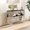 Silver and Black, variant on Newdopro 47 Inch Modern Art Deco 2-Tier Oval Console Table, Silver Stainless Steel Frame Black Glass Top
