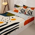 thumbnail image 3 of Homewish Abstract Geometric Art Zipper Twin Comforter Sets with Fitted Sheet and 2 Pillowcases,Multicolor Oil Painting Zipper Bedding Set For Adults,Reversible,4 Pieces, 3 of 7