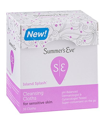 Summer's Eve Cleansing Cloth for Sensitive Skin, Island Splash 16 Each