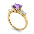 thumbnail image 2 of Three-Stone Engagement Ring for Women - 2ct Simulated Alexandrite in 18K Yellow Gold Promise Ring, 2 of 6