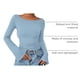 thumbnail image 4 of Top corto de manga larga PRETTYGARDEN para mujer en azul claro, 4 of 9