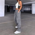 thumbnail image 4 of Women's Lightweight Cargo Pants High Waisted Straight Leg Outdoor Utility Trousers Light Gray XS, 4 of 6