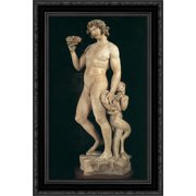 Bacchus 17x24 Black Ornate Wood Framed Canvas Art by Michelangelo