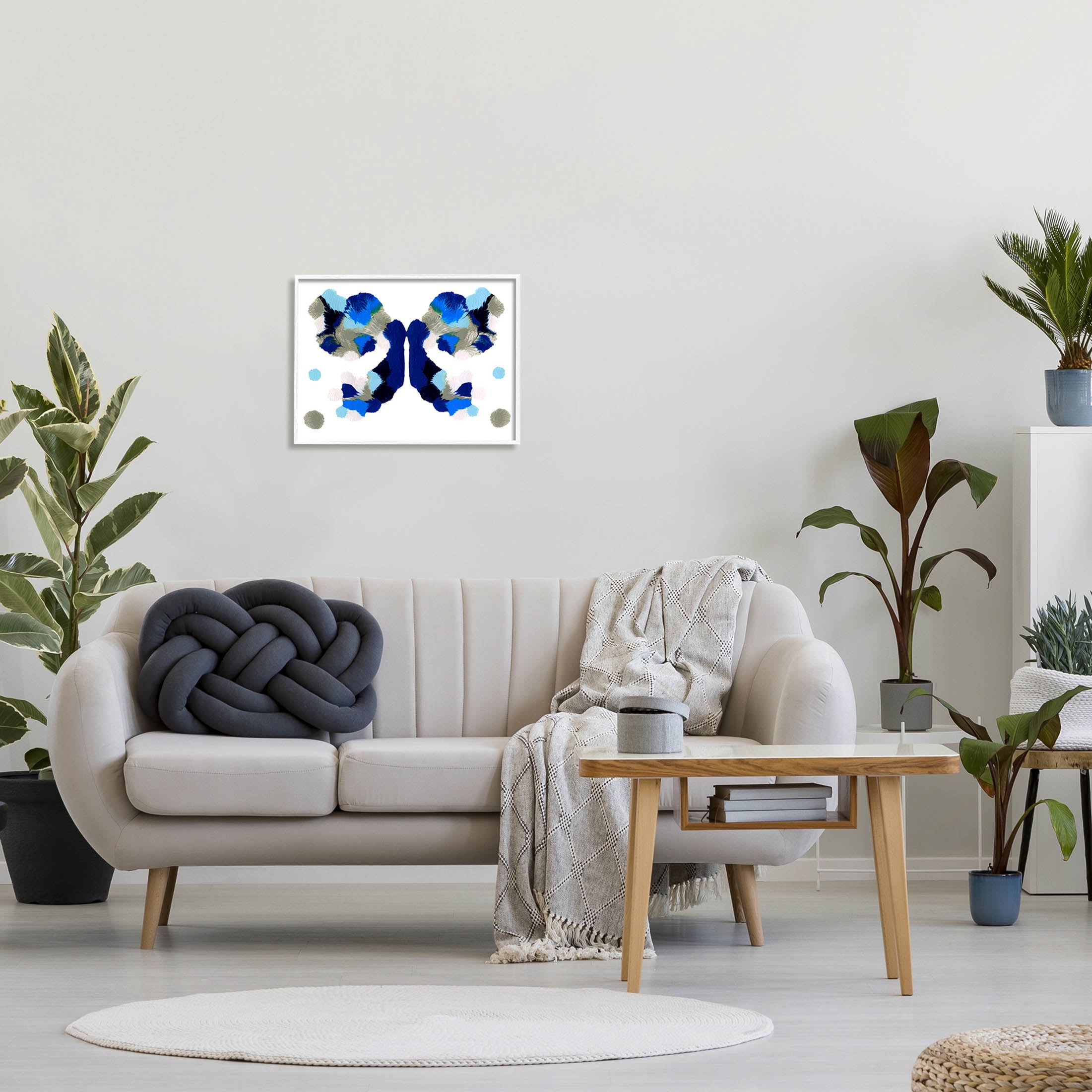 Stupell Industries Abstract Ink Blot Shapes Graphic Art White Framed Art Print Wall Art, Design by Emma Caroline