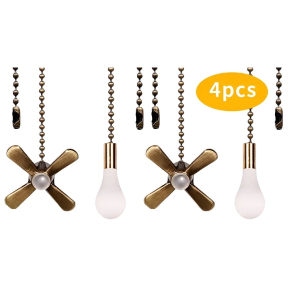 HIBIBUD Ceiling Fan Pull Chain Decorative Ornaments Extension for 13.6" Fan Pulls and Light - 2 Pcs (Bronze)