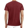 thumbnail image 2 of Hanerdun Men Casual T-Shirts Male Solid Color Short Sleeve T-Shirt Red XL, 2 of 5