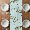 thumbnail image 4 of Table Runner 70 Inches Long for Kitchen Dining, Easter Dresser Scarf Farmhouse, Dining Table Decorations for Wedding/Parties, Spring Watercolor Eggs Tulip Wooden Grain Teal 13 x 70 In, 4 of 8