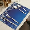 thumbnail image 5 of Eoozwa Snowflake Place Mats Set of 4, Winter Theme Christmas Illustration Cold Weather Season Inspired Celebration, Washable Fabric Placemats for Dining Table, 17.72X11.81in, 5 of 8