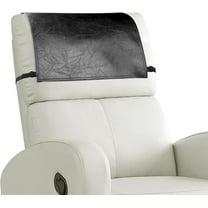 17 x 27 In Headrest Cover for Recliner Chair, Recliner Headrest Protector, Faux Leather Headrest Cover with Elastic Straps, Couch Headrest Cover for Furniture, Sofa Protector(Black)