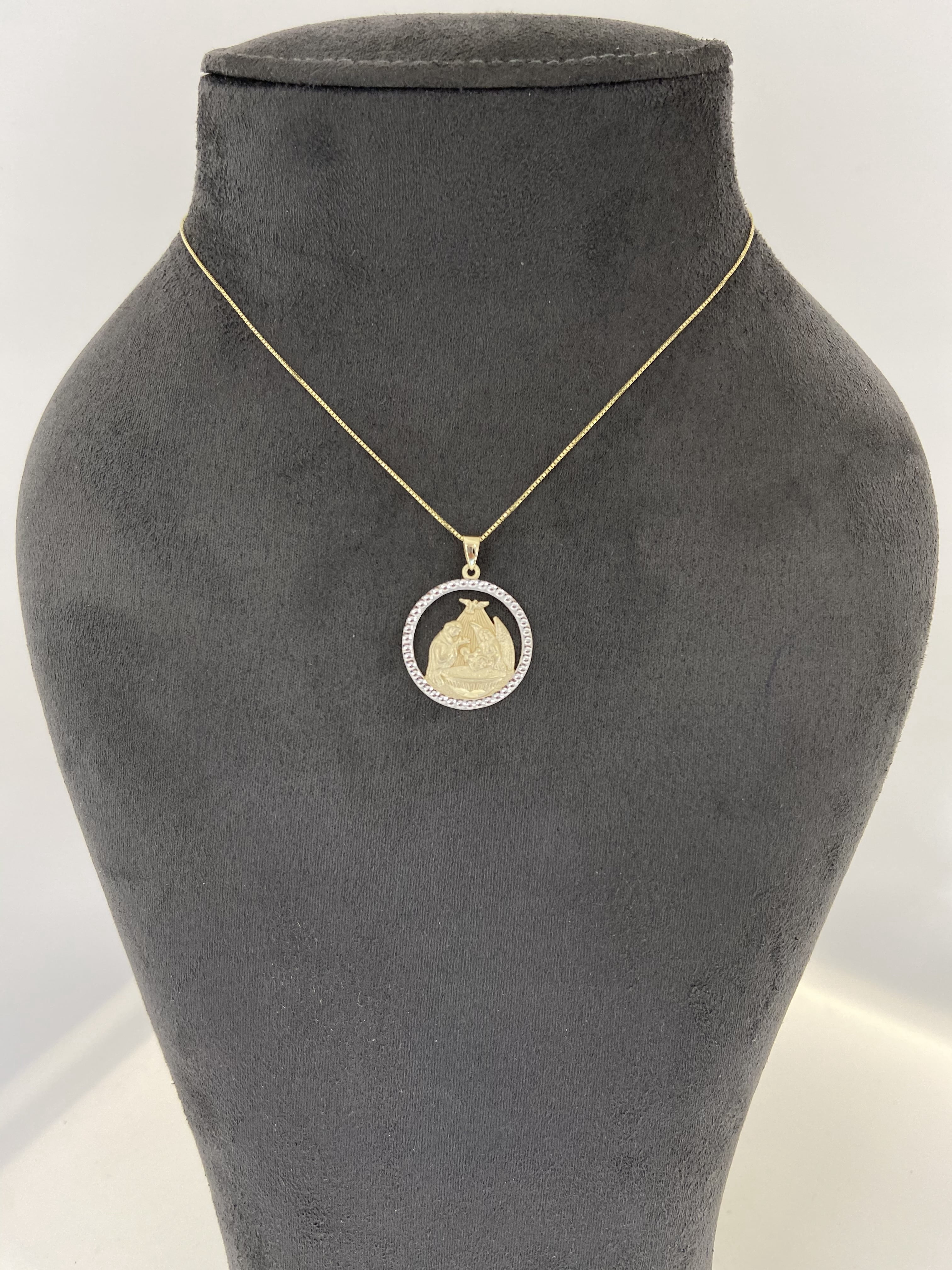 14k Gold Baby Baptism Pendant with 18'' Chain