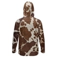 thumbnail image 2 of SEANATIVE Fishing Shirts for Men Hooded Sun Protection Rash Guard Long Sleeve Breathable Athletic Hoodie with Face Mask, for Outdoor Hiking Camping Fishing, 4XL, Cow Print Brown, 2 of 7