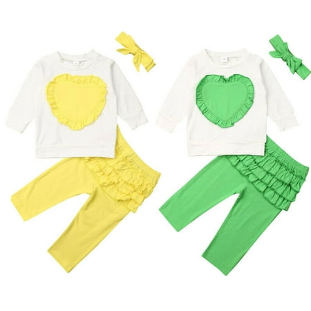 

Pudcoco Toddler Kids Baby Girl Clothes Long Sleeve Sweater Shirt Tops Ruffle Pants Outfit Sets